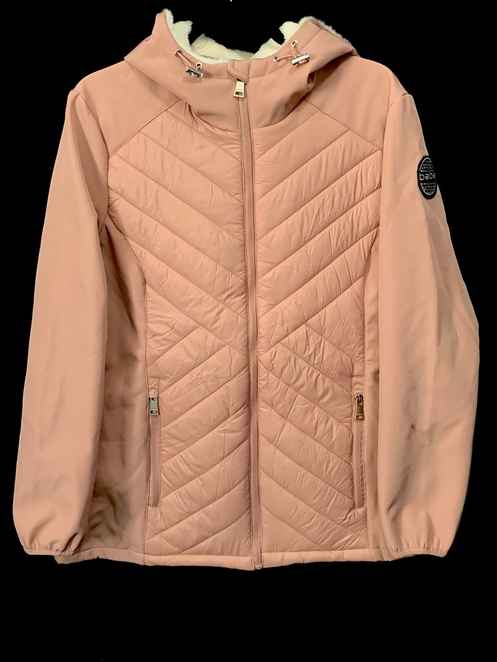 Bebe Faux Fur Hood Puffer Jacket